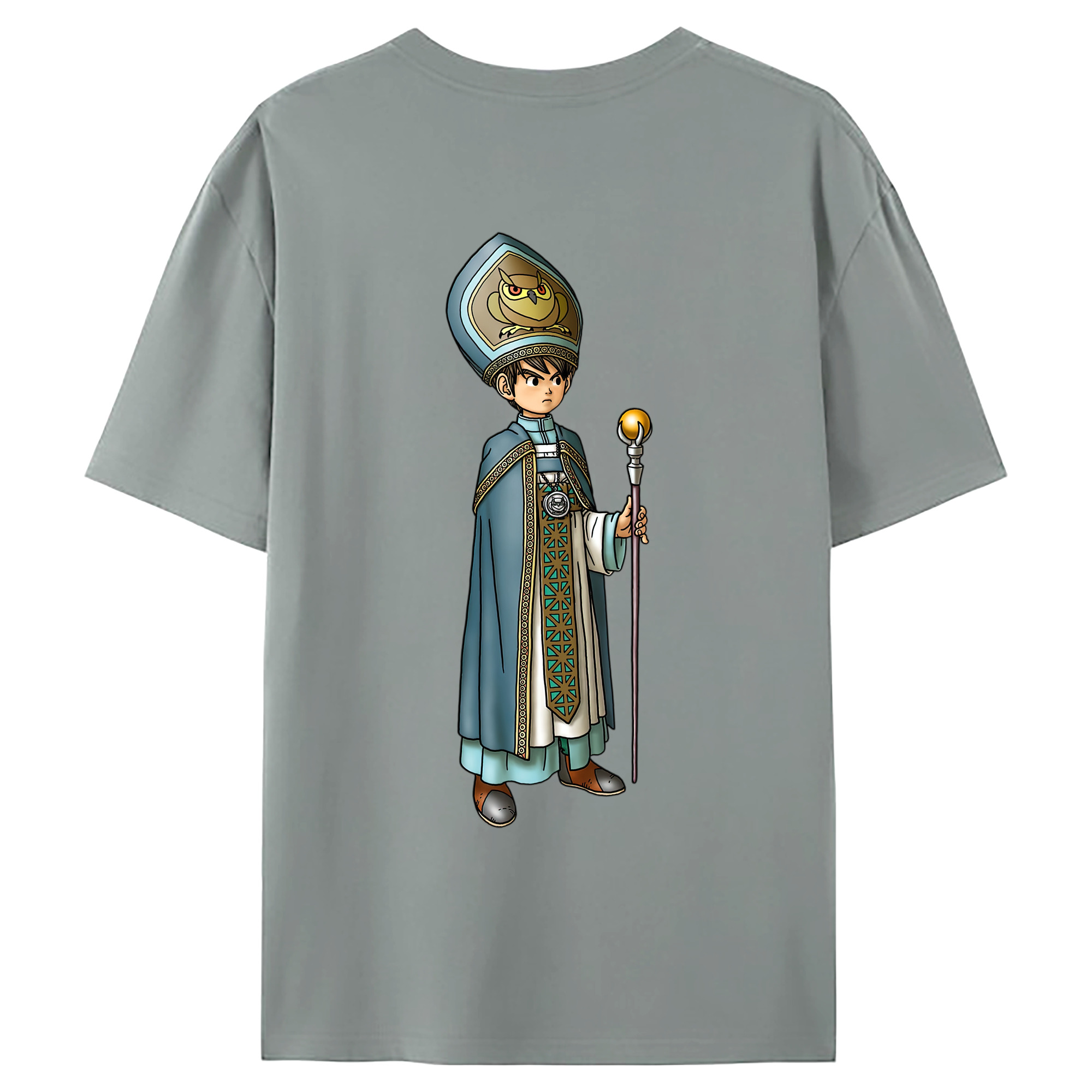 （画像用） ドラゴンクエスト Doragon Kuesuto Dragon Quest 綿100％ メンズ半袖Tシャツ（バックプリント） 通気性